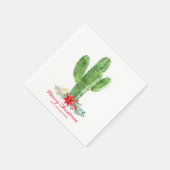 Rustieke kerst Cactus Vakantie Bloemen Servet (Hoek)
