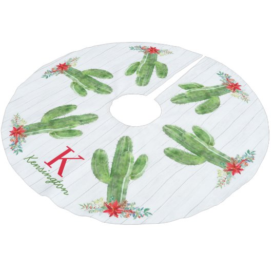 Rustieke Kerst Cactus Zuidwest Monogram Kerstboom Rok (Gekanteld)