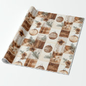 Rustieke kerst cadeaupapier (Uitgerold)