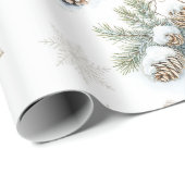 rustieke kerst dennenappels cadeaupapier (Rol Hoek)