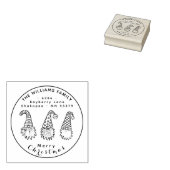 Rustieke Kerst Gnomen Retouradres Rubberstempel (Gestempeld)