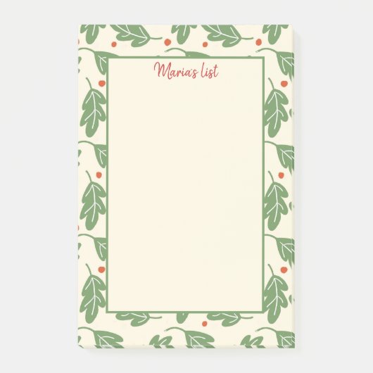 Rustieke kerst groen bessen post-it® notes (Voorkant)