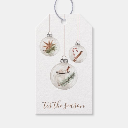 Rustieke Kerst Hangende Ornamenten Gift Label Cadeaulabel (Voorkant)