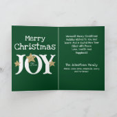 Rustieke Kerst Joy Chic Script Elegant Groen Feestdagen Kaart (Binnen)