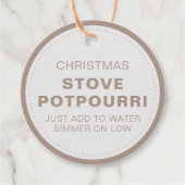 Rustieke Kerst Kachel Potpourri Bedankjes Labels (Voorkant)