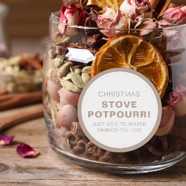 Rustieke Kerst Kachel Potpourri Ronde Sticker