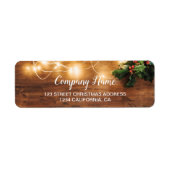 Rustieke kerst land mistletoe string lichten etiket (Voorkant)