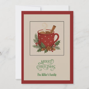 Rustieke kerst Mok met cacao en kaneel Feestdagenkaart