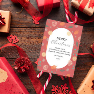 Rustieke Kerst Natuur Patroon Briefkaart