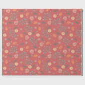 Rustieke Kerst Natuur Patroon Cadeaupapier (Vlak)