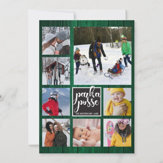 Rustieke Kerst 🎄 Parka Posse Schuur Hout Kaart (Voorkant)