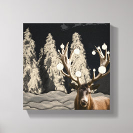 Rustieke Kerst Rendier Canvas Decor