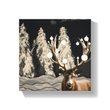 Rustieke Kerst Rendier Canvas Decor