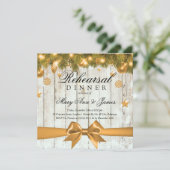 Rustieke Kerst Repetitie Diner Gouden Decor Kaart (Staand voorkant)
