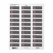 Rustieke kerst retour adres labels rood (Full Sheet)
