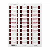 Rustieke Kerst Rode Buffel Plaid Vakantie Etiket (Full Sheet)