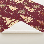 Rustieke Kerst Rood en Goud Sherpa Deken (3/4)