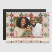 Rustieke Kerst Rood Groen Argyle Vakantie Foto (Voorkant / Achterkant)