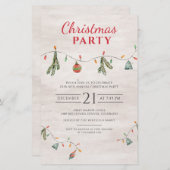 Rustieke kerst vakantie feest uitnodiging briefpapier (Voorkant / Achterkant)
