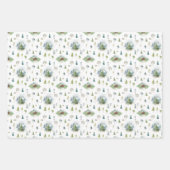 Rustieke Kerst Wrapping Papier Blad Set van 3 Inpakpapier Vel (Voorkant)
