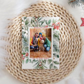 Rustieke Kerstbessen Groet Foto Feestdagenkaart