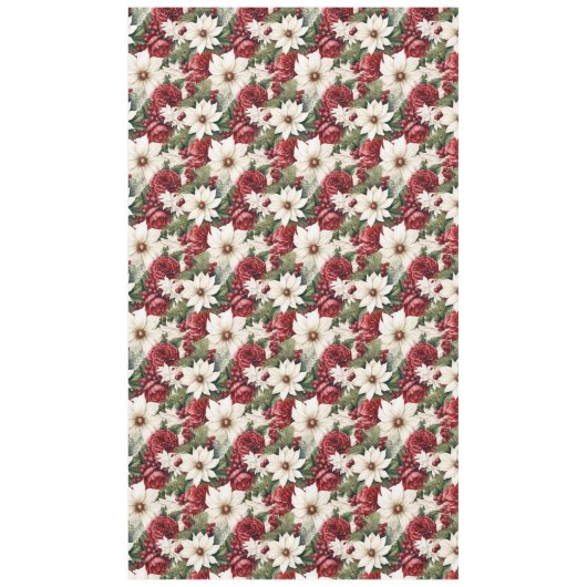 rustieke kerstbloemen bladeren Pattern Tafelkleed (Voorkant)