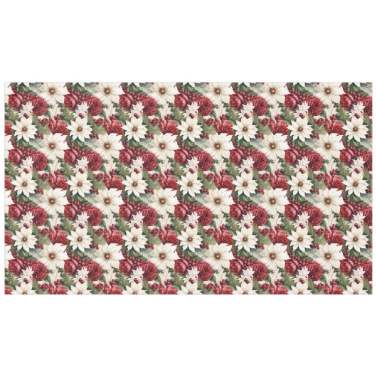 rustieke kerstbloemen bladeren Pattern Tafelkleed (Voorkant (Horizontaal))