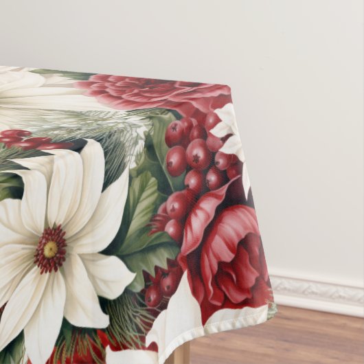 rustieke kerstbloemen bladeren Pattern Tafelkleed (Voorbeeld)