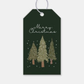 Rustieke kerstbomen cadeaulabel (Voorkant)