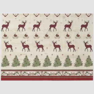 Rustieke kerstbomen Herten Buffalo Plaid W Wood Tissuepapier