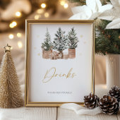 Rustieke kerstbomen in de winter Drinken Poster