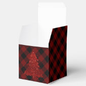 Rustieke Kerstboom Buffel Plaid Moderne Checker Bedankdoosjes (Geopend)