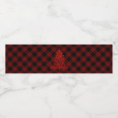Rustieke Kerstboom Buffel Plaid Moderne Checker Waterfles Etiket (Enkel label)