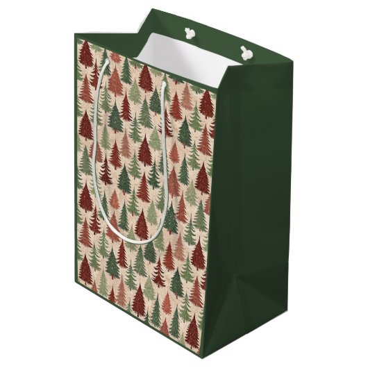 Rustieke Kerstboom Medium Cadeauzakje (Achterkant Gekanteld)