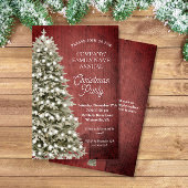 Rustieke Kerstboom Red Company Party uitnodiging