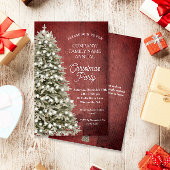 Rustieke Kerstboom Red Company Party uitnodiging