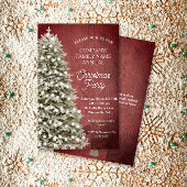 Rustieke Kerstboom Red Company Party uitnodiging