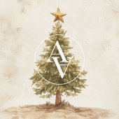 Rustieke kerstboom schilderij  Fir Tree Poster