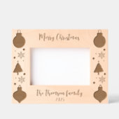 Rustieke Kerstboom Snowflake Ornamenten Script Gegraveerde Lijstjes (Voorkant)