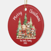 RUSTIEKE KERSTBOSSEN DIEREN KERAMISCH ORNAMENT (Links)