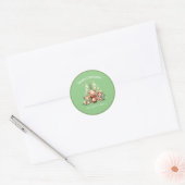 RUSTIEKE KERSTBOSSEN DIEREN PERSONALISEREN RONDE STICKER (Envelop)