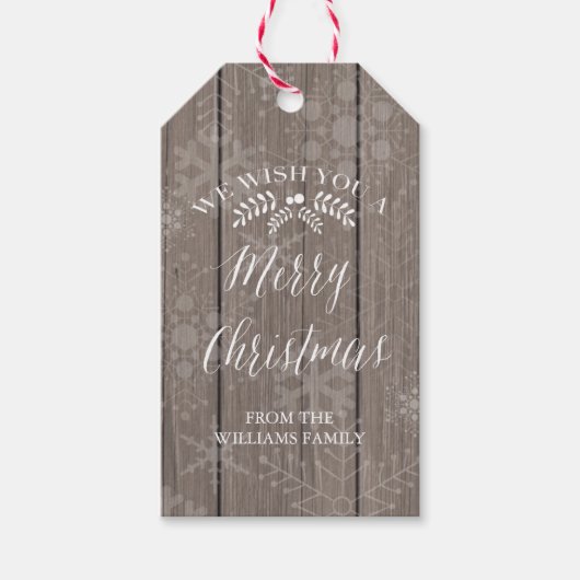 Rustieke kerstcadeau Tags Cadeaulabel (Voorkant)