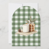 Rustieke kerstcadeaus Mokken Green Gingham Arch Kaart (Achterkant)
