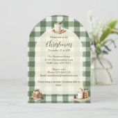 Rustieke kerstcadeaus Mokken Green Gingham Arch Kaart (Staand voorkant)