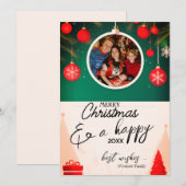 Rustieke kerstdecoraties Vakantie fotokaarten Feestdagenkaart (Voorkant / Achterkant)