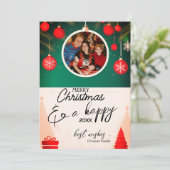 Rustieke kerstdecoraties Vakantie fotokaarten Feestdagenkaart (Staand voorkant)