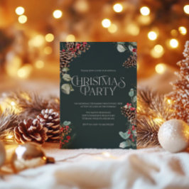 Rustieke kerstfeest uitnodigen, Black Holiday Them Feestdagenkaart