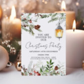 Rustieke kerstfeest uitnodiging Waterverf Groen