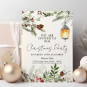 Rustieke kerstfeest uitnodiging Waterverf Groen