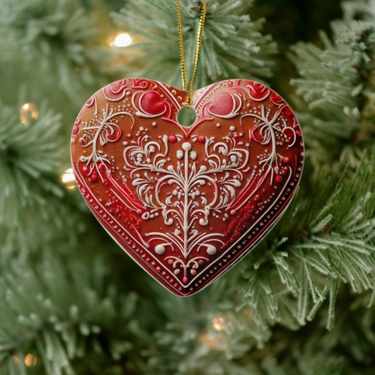 Rustieke kerstkoekje versierd vakantie keramisch ornament (Boom)